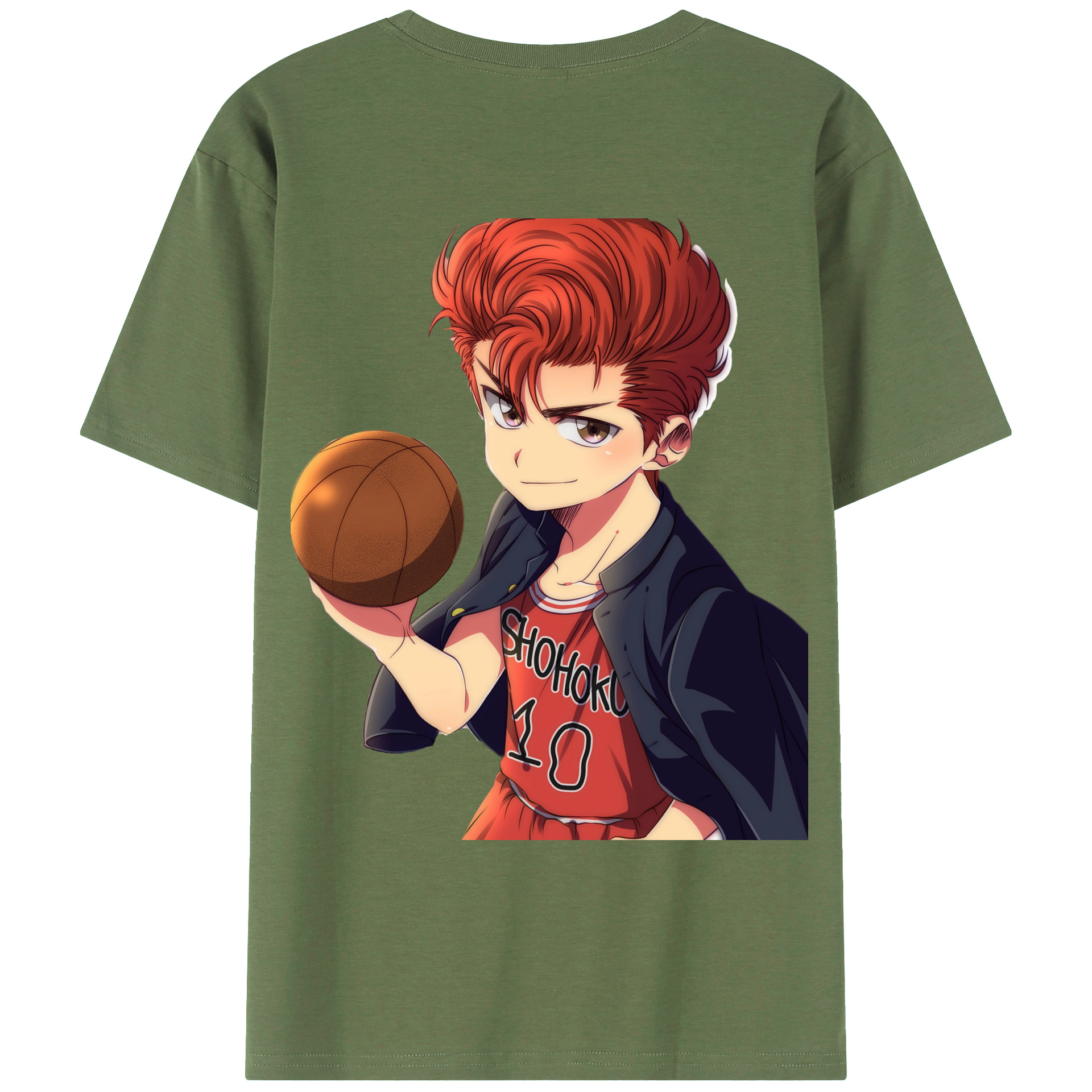 （画像用） SLAM DUNK／スラムダンク 綿100％ メンズ半袖Tシャツ（バックプリント） 通気性